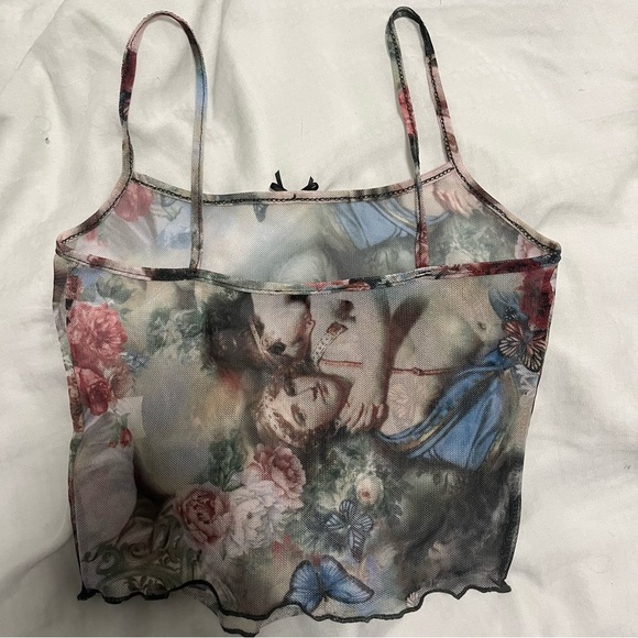 sheer top with design - Picture 4 of 6